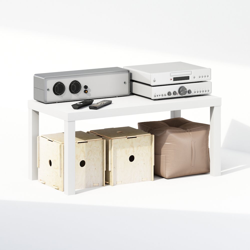 Simplistic Modern TV Stand, TV Table, White. Picture 5
