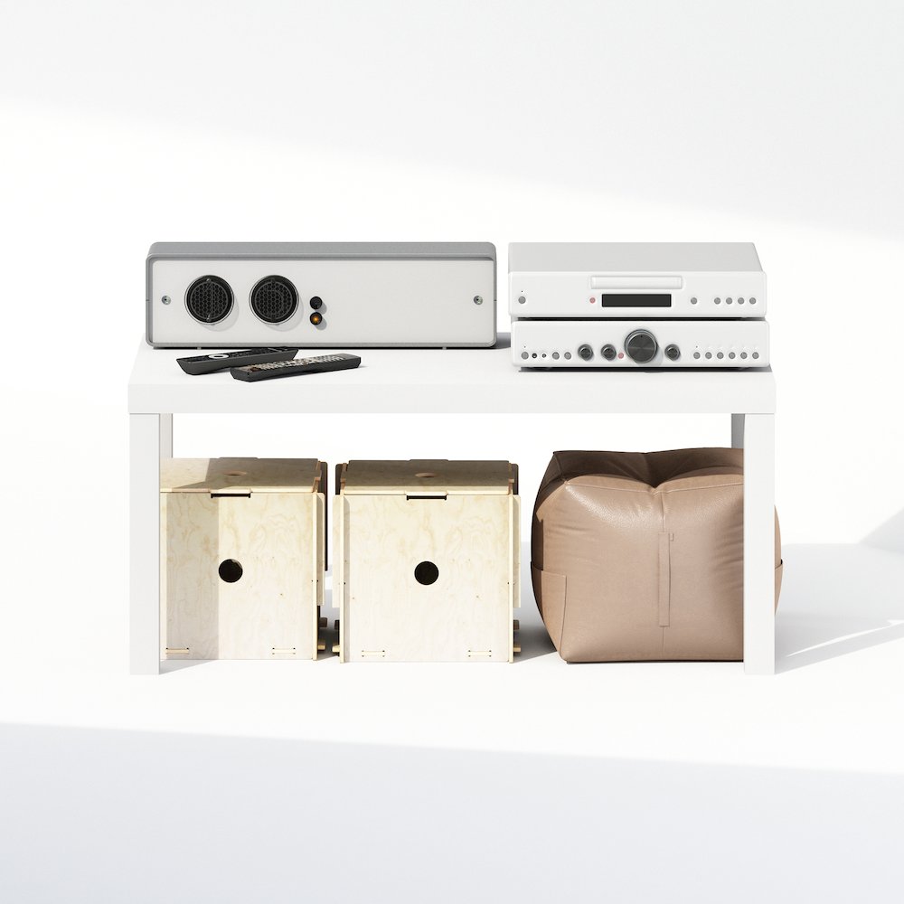 Simplistic Modern TV Stand, TV Table, White. Picture 6
