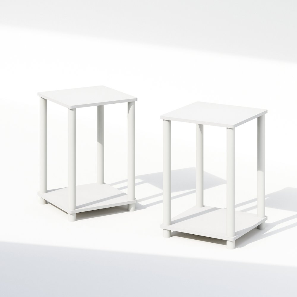 Turn-N-Tube Easy Assembly Stackable Bookcase, Bookshelf, White/White. Picture 1