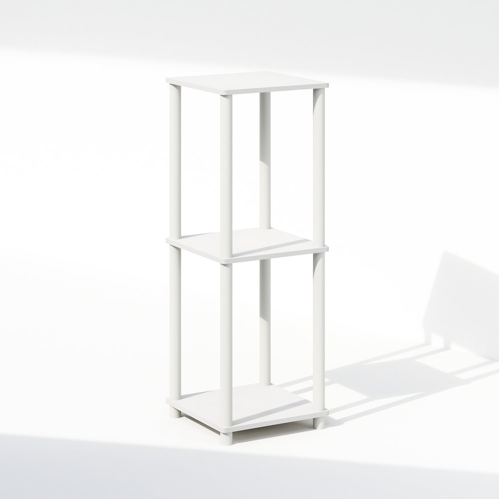 Turn-N-Tube Easy Assembly Stackable Bookcase, Bookshelf, White/White. Picture 4
