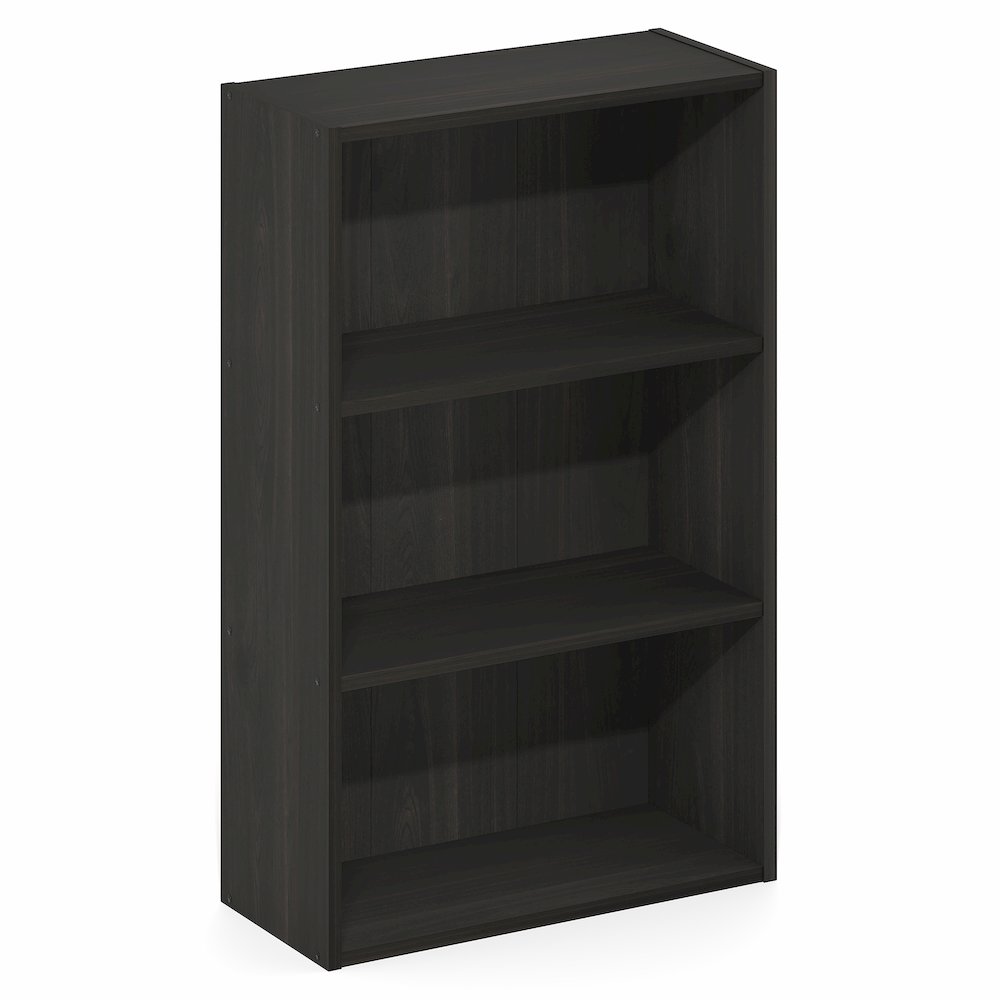 Basic 3-Tier Open Shelf Bookcase, Bookshelf, Storage Organizer, Espresso. Picture 1