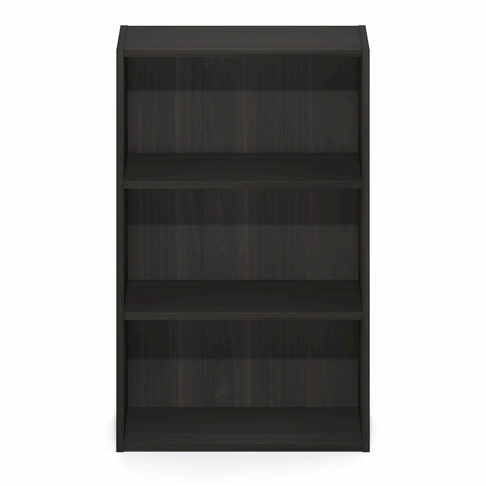 Basic 3-Tier Open Shelf Bookcase, Bookshelf, Storage Organizer, Espresso. Picture 2