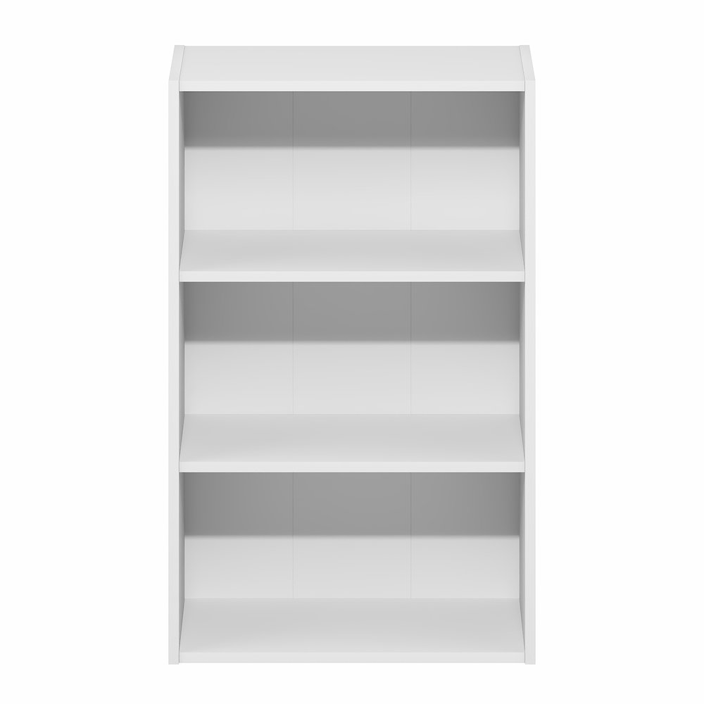 Basic 3-Tier Open Shelf Bookcase, Bookshelf, Storage Organizer, White. Picture 2