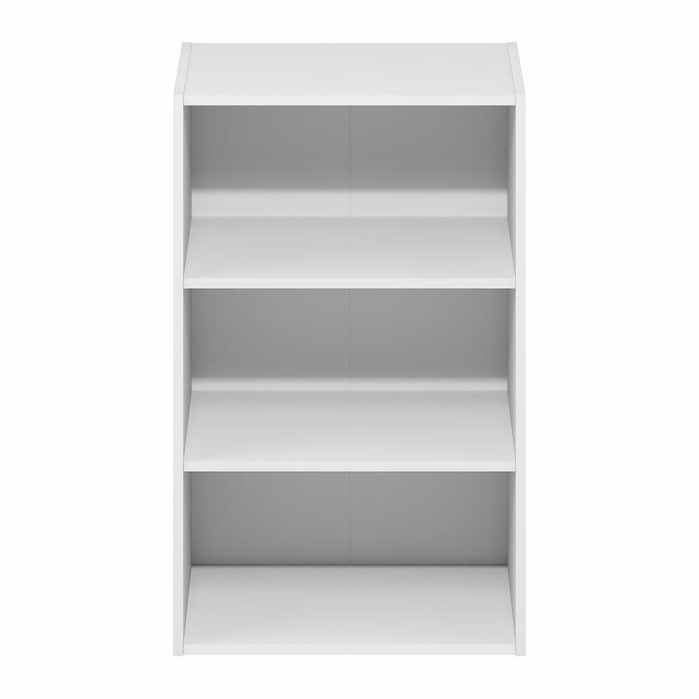 Basic 3-Tier Open Shelf Bookcase, Bookshelf, Storage Organizer, White. Picture 4