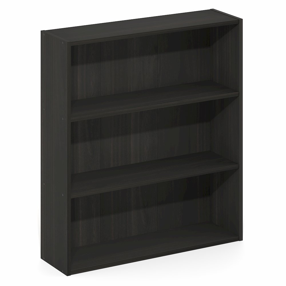 Basic 3-Tier Open Shelf Bookcase, Bookshelf, Storage Organizer, Espresso. Picture 1