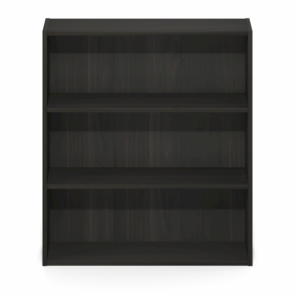 Basic 3-Tier Open Shelf Bookcase, Bookshelf, Storage Organizer, Espresso. Picture 2