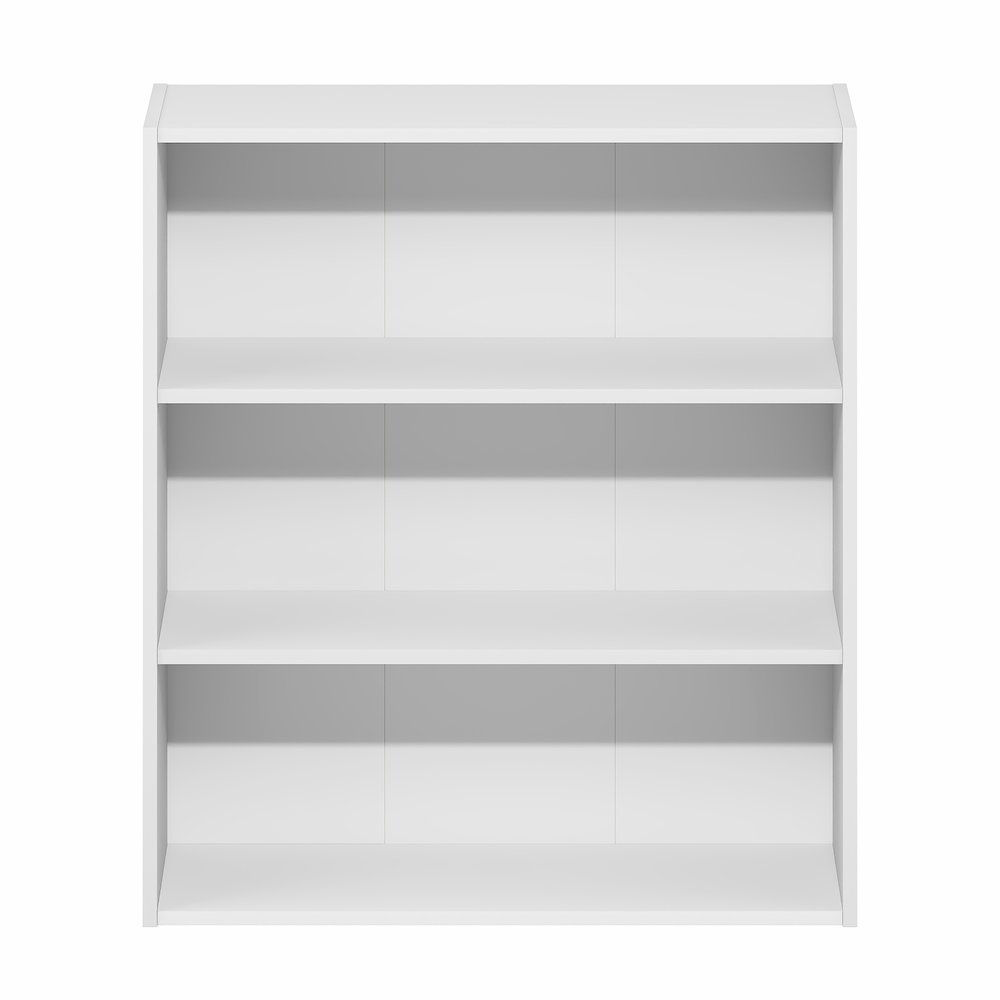 Basic 3-Tier Open Shelf Bookcase, Bookshelf, Storage Organizer, White. Picture 2