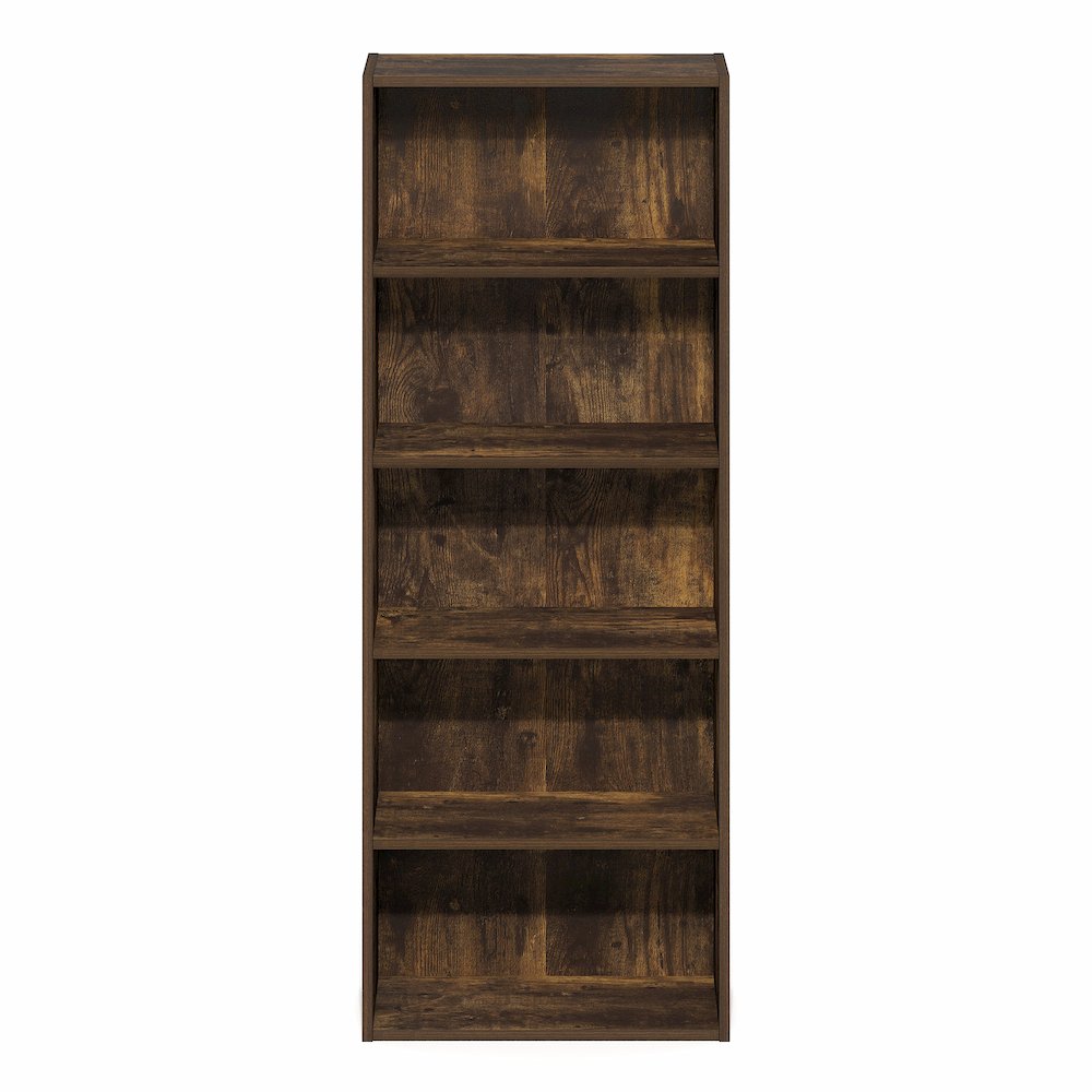 Basic 5-Tier Open Shelf Bookcase, Bookshelf, Storage Organizer, Amber Pine. Picture 2