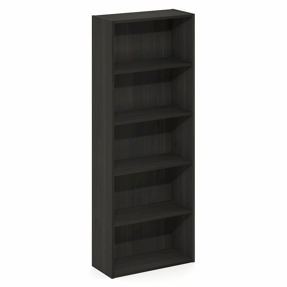 Basic 5-Tier Open Shelf Bookcase, Bookshelf, Storage Organizer, Espresso. Picture 1