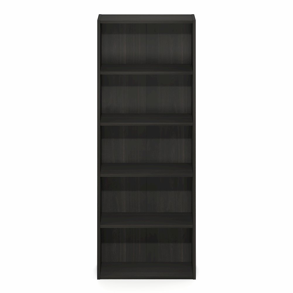 Basic 5-Tier Open Shelf Bookcase, Bookshelf, Storage Organizer, Espresso. Picture 2