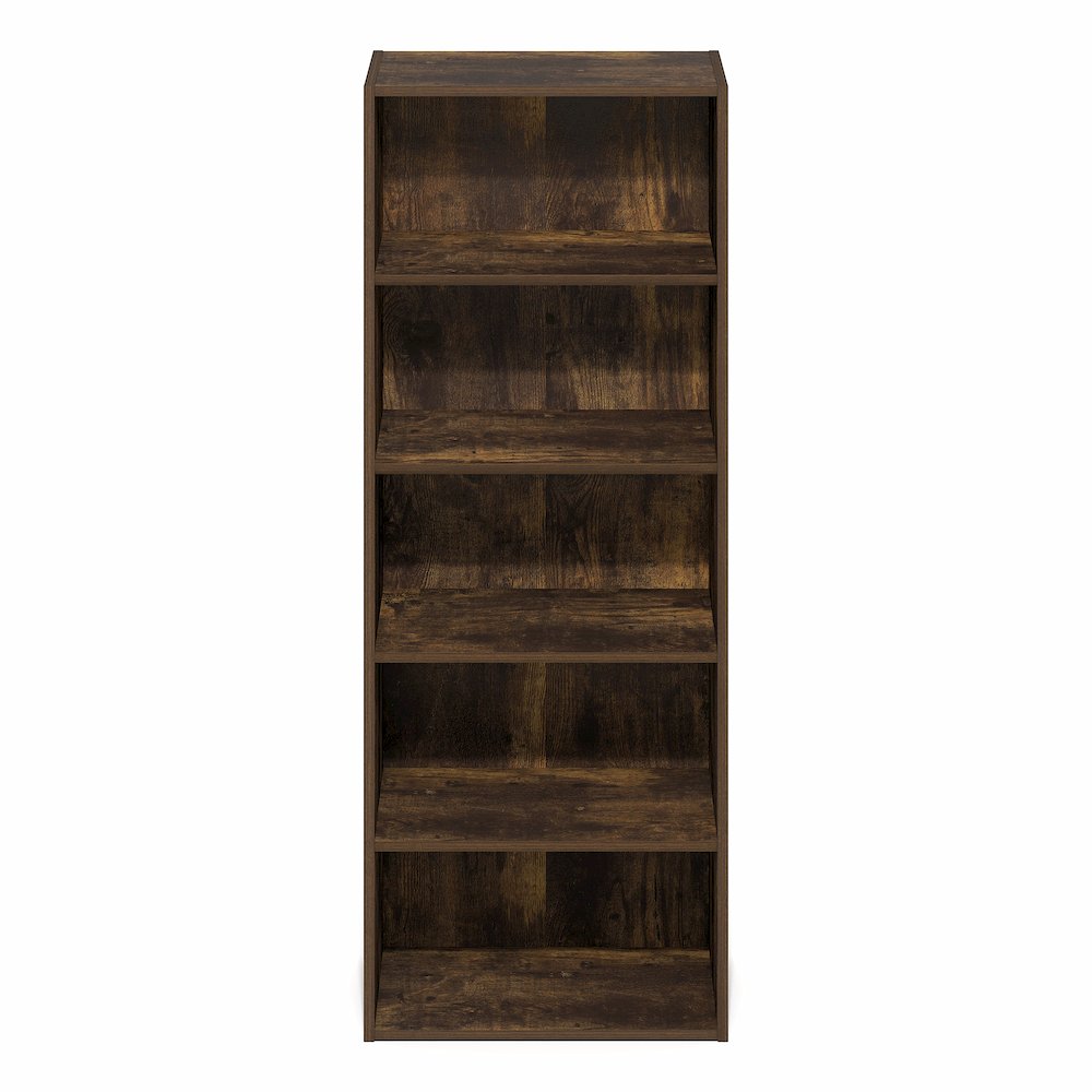 Basic 5-Tier Open Shelf Bookcase, Bookshelf, Storage Organizer, Amber Pine. Picture 2