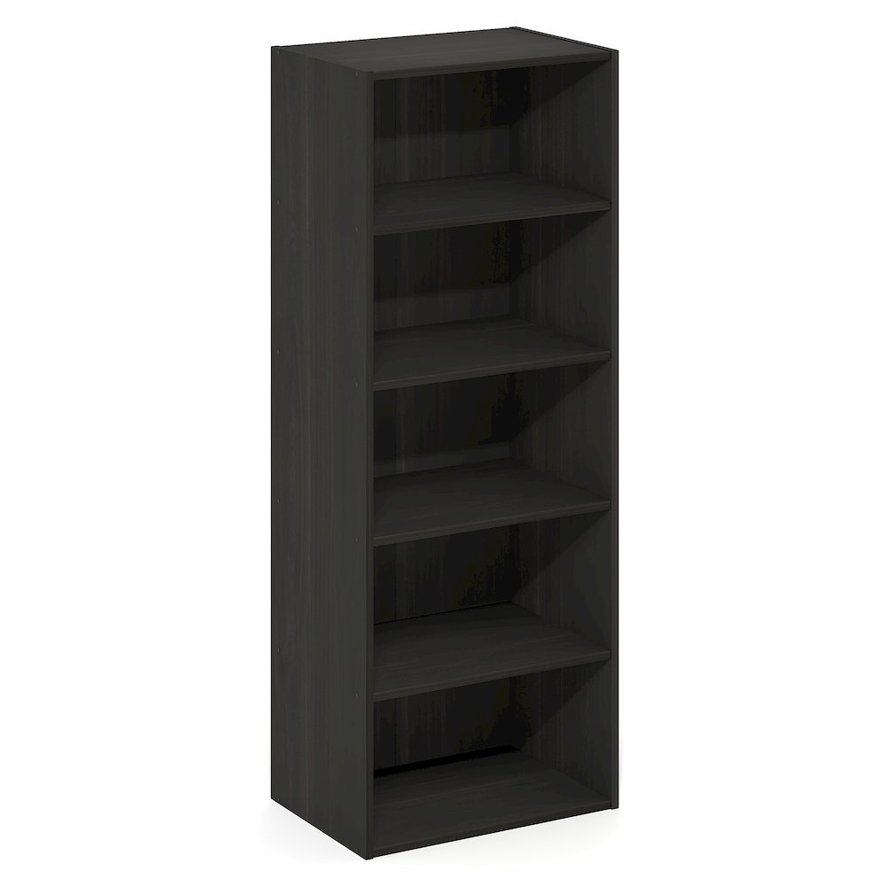 Basic 5-Tier Open Shelf Bookcase, Bookshelf, Storage Organizer, Espresso. Picture 1