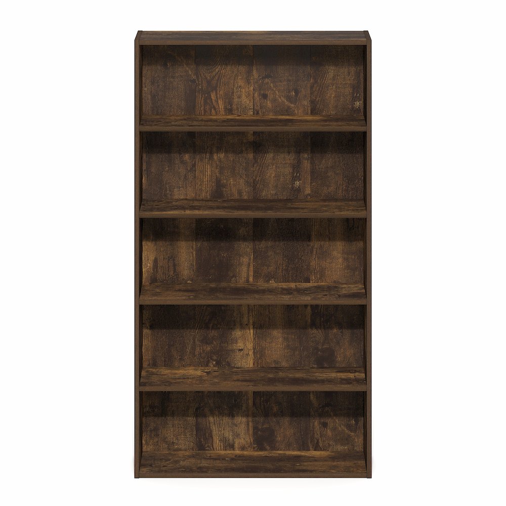Basic 5-Tier Open Shelf Bookcase, Bookshelf, Storage Organizer, Amber Pine. Picture 2