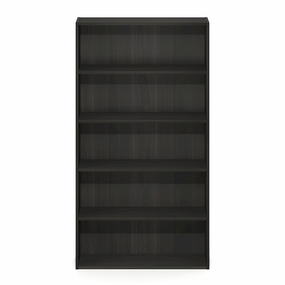 Basic 5-Tier Open Shelf Bookcase, Bookshelf, Storage Organizer, Espresso. Picture 2