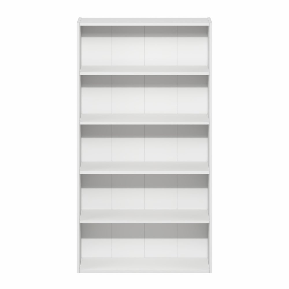 Basic 5-Tier Open Shelf Bookcase, Bookshelf, Storage Organizer, White. Picture 2