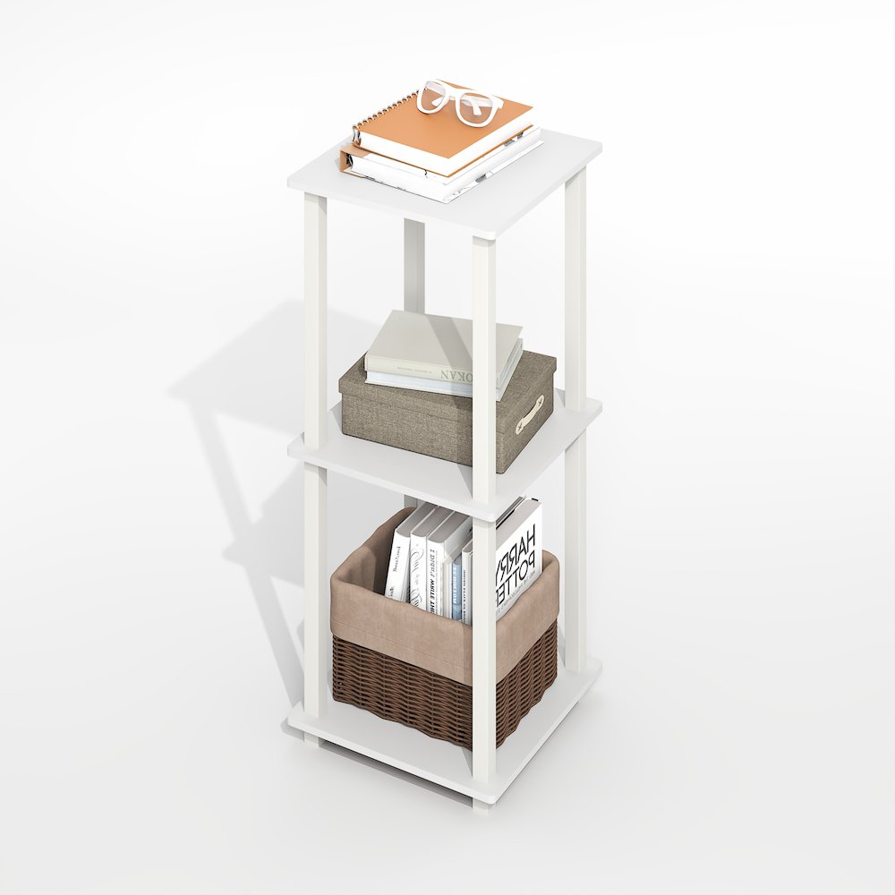 Simplistic End Table, Set of Two, Plain White/White. Picture 4