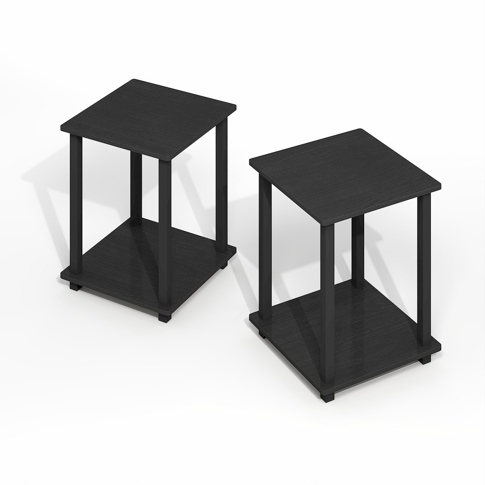 Simplistic End Table, Set of Two, Dark Americano/Black. Picture 1