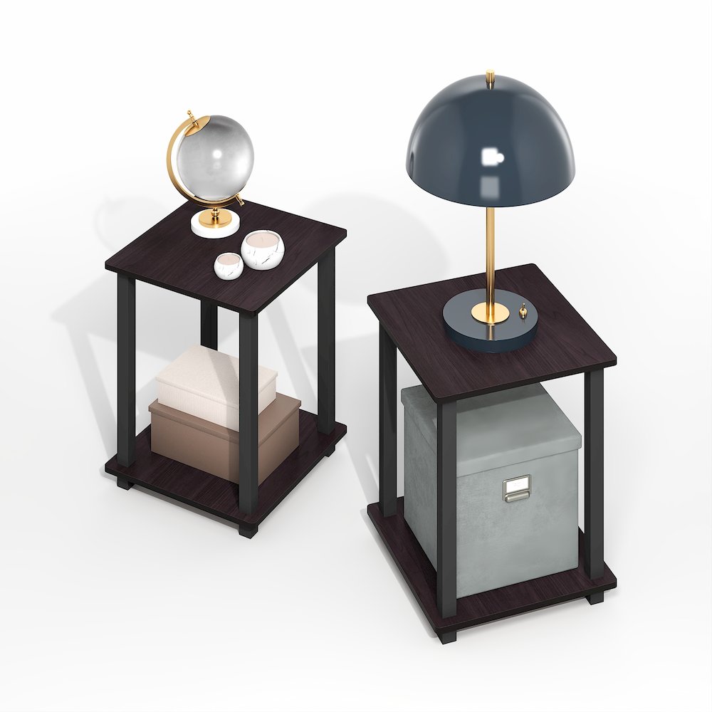 Simplistic End Table, Set of Two, Dark Mocha. Picture 3