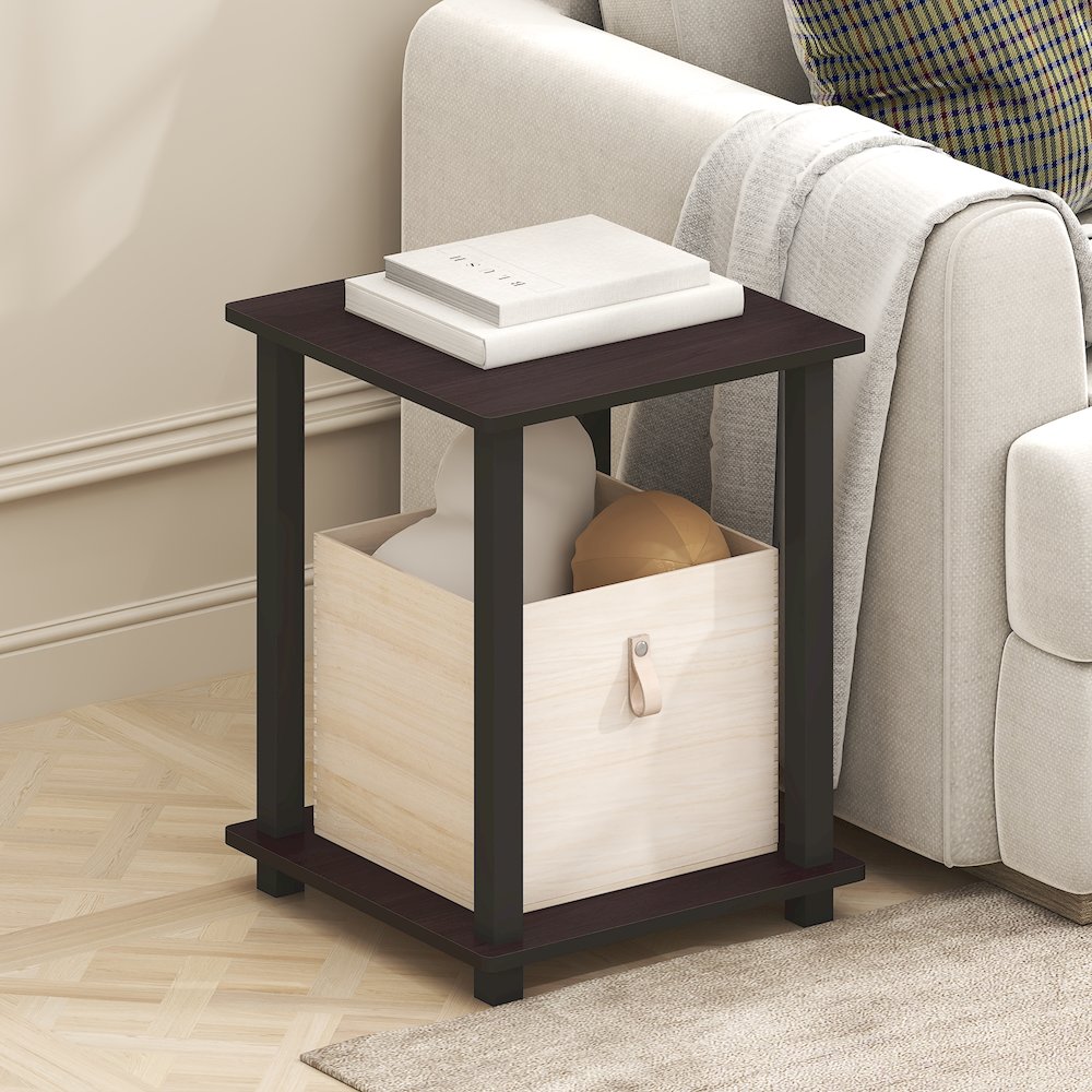 Simplistic End Table, Set of Two, Dark Mocha. Picture 5