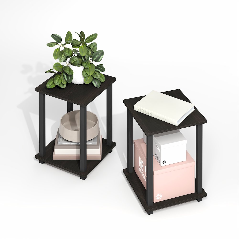 Simplistic End Table, Set of Two, Black Espresso/Black. Picture 3