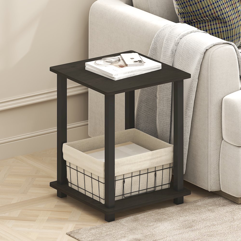 Simplistic End Table, Set of Two, Black Espresso/Black. Picture 5