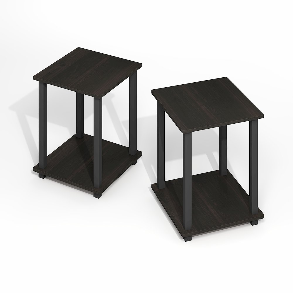Simplistic End Table, Set of Two, Black Espresso/Black. Picture 1