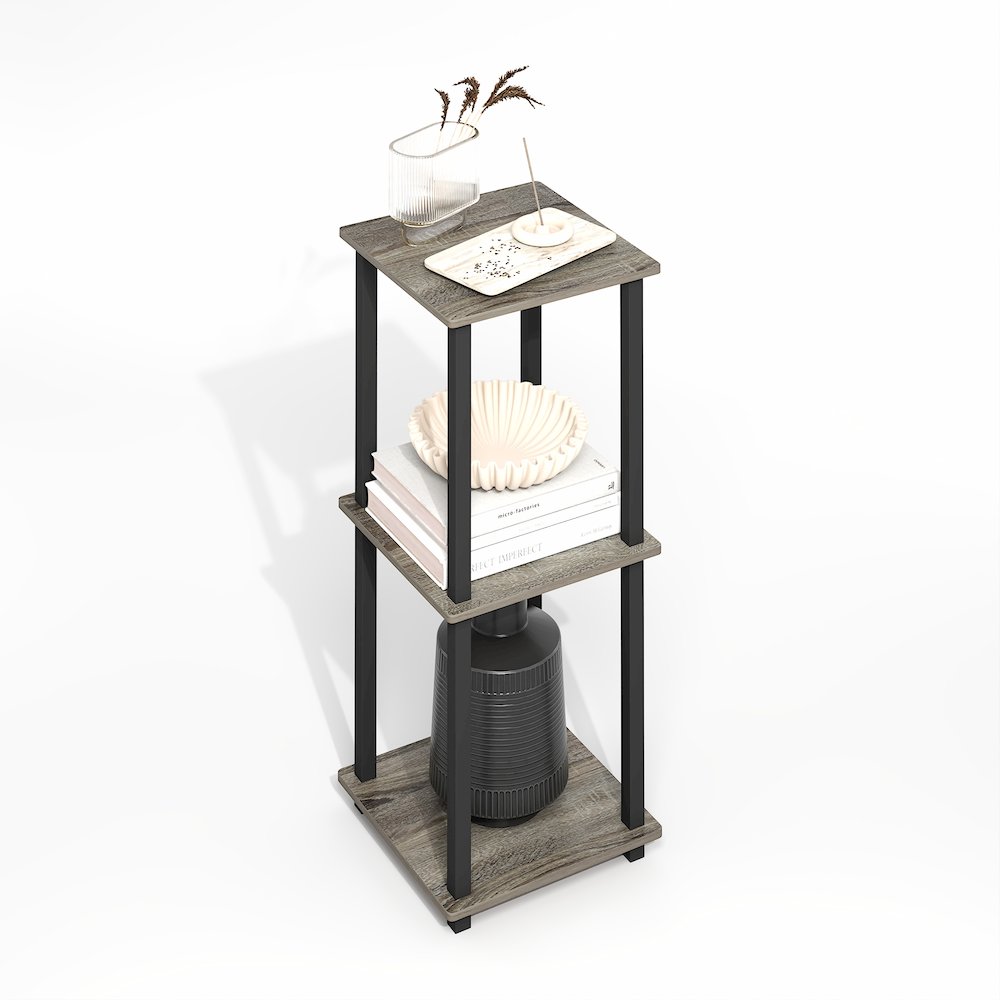 Simplistic End Table, Set of Two, Grey Oak/Black. Picture 4