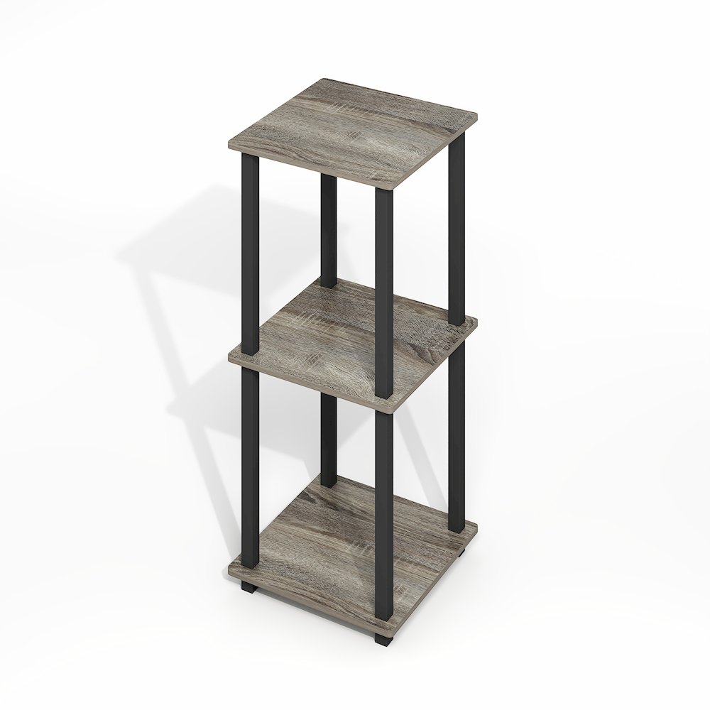 Simplistic End Table, Set of Two, Grey Oak/Black. Picture 2