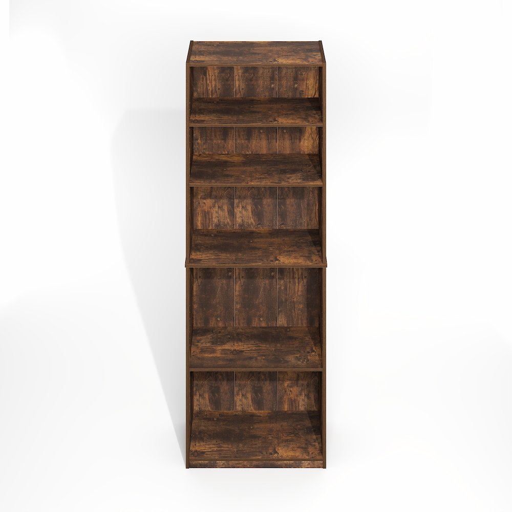JAYA Simply Home Adjustable Shelf Bookcase, 5-Tier, Amber Oak. Picture 2