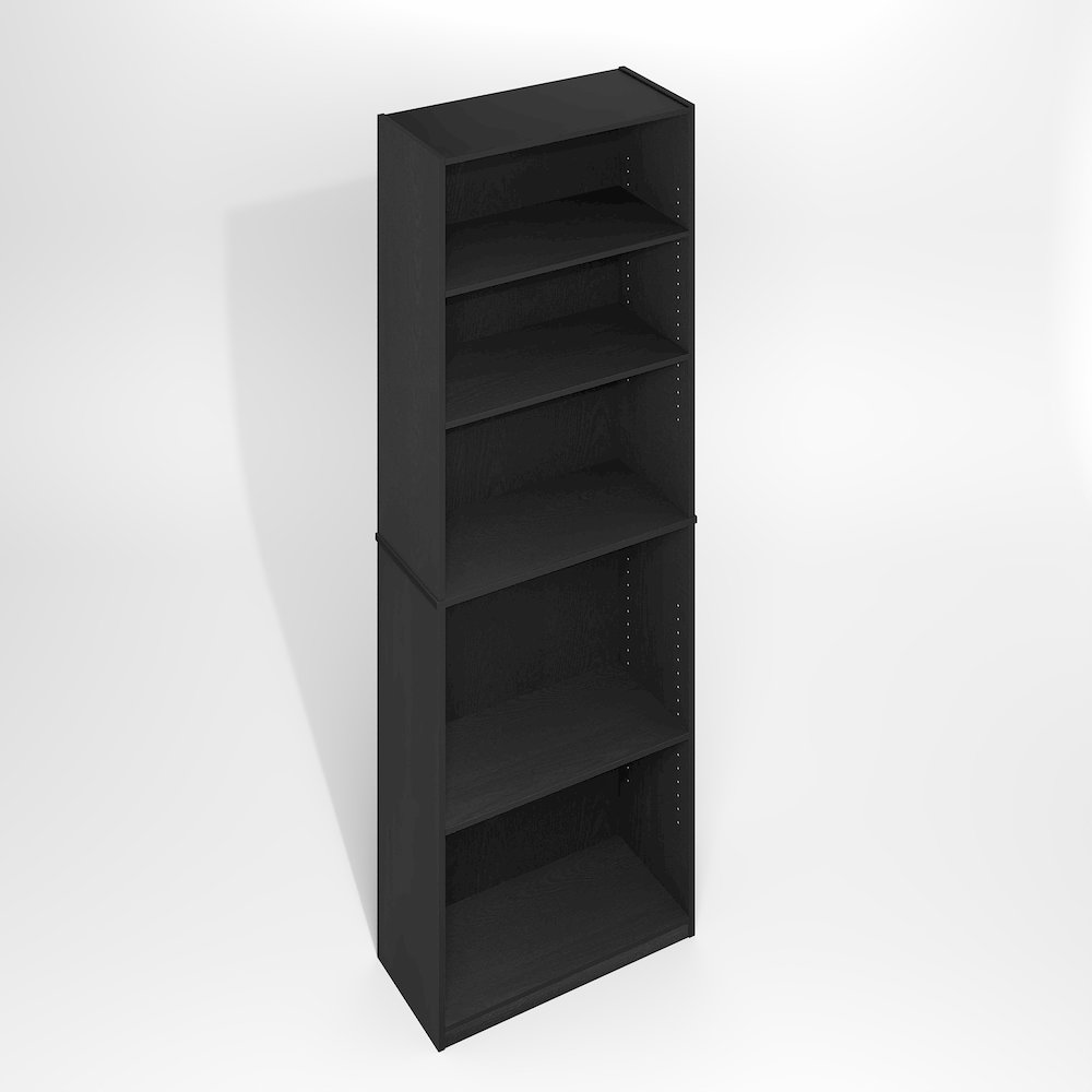 JAYA Simply Home Adjustable Shelf Bookcase, 5-Tier, Darkwood. Picture 1