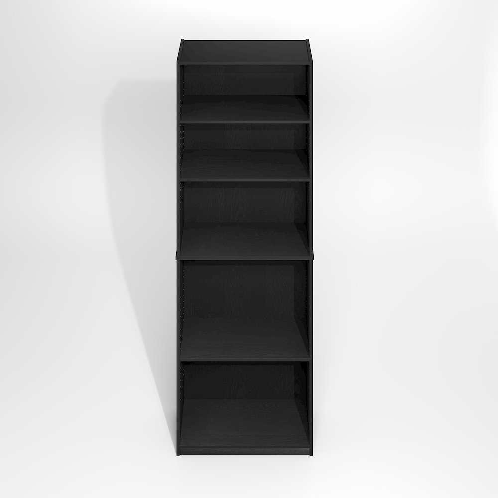JAYA Simply Home Adjustable Shelf Bookcase, 5-Tier, Darkwood. Picture 2