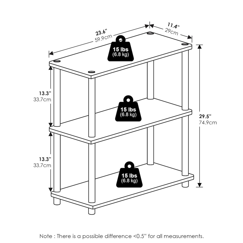 3-Tier Book Shelf, Corner Shelf, Toolless Open Shelves, Sage Green. Picture 6