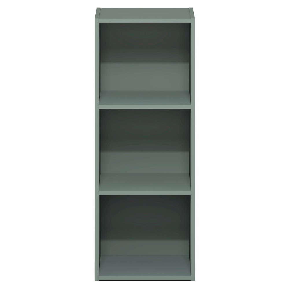 LUDER Book Shelf, 3-Cube Bookshelf, Bookcase, Sage Green. Picture 2