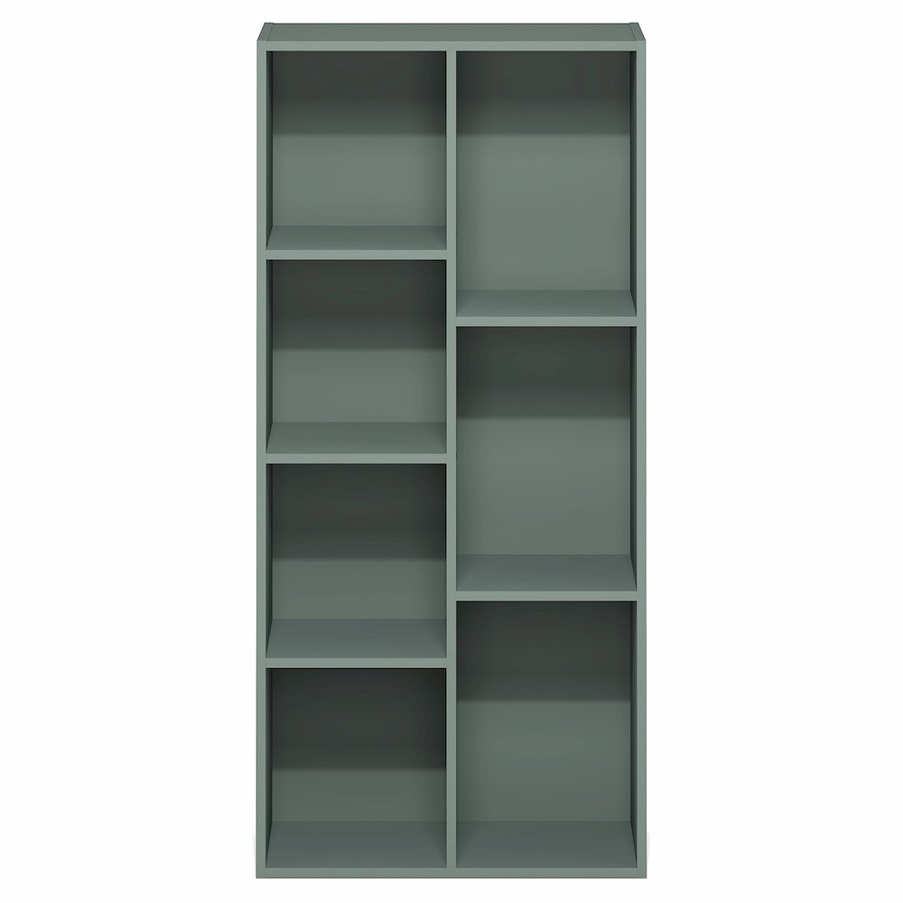 LUDER Book Shelf, 7-Cube Bookshelf, Bookcase, Sage Green. Picture 2