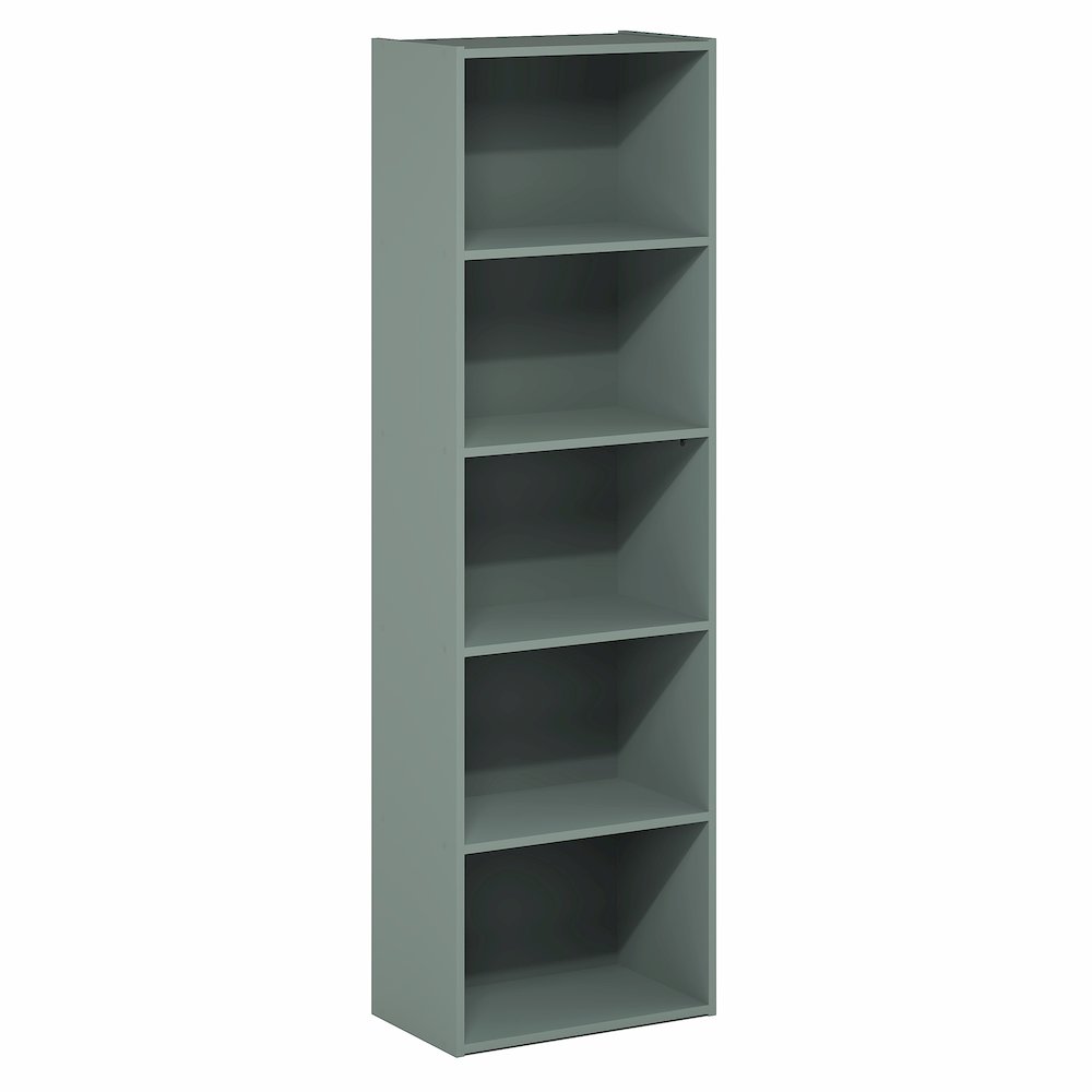 LUDER Book Shelf, 5-Tier Bookshelf, Bookcase, Sage Green. Picture 1