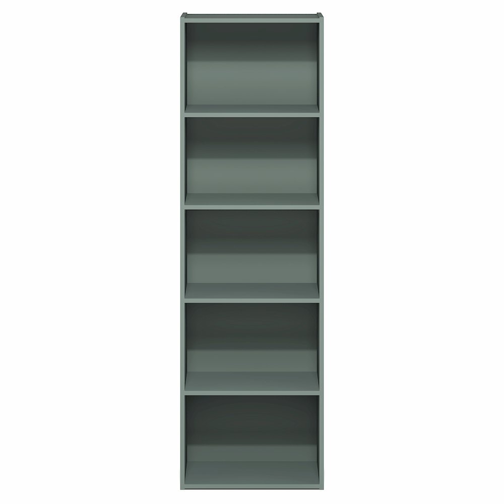 LUDER Book Shelf, 5-Tier Bookshelf, Bookcase, Sage Green. Picture 2