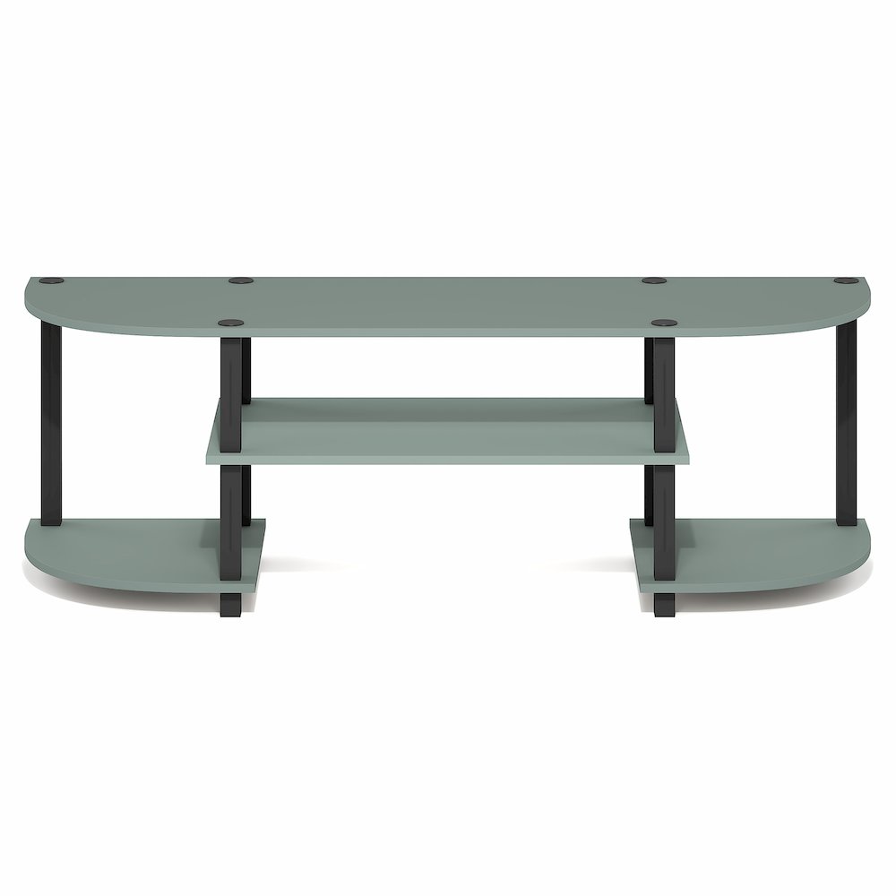 Entertainment Center for TV up to 55 Inch, Round Corner, Open shelves,Sage Green. Picture 2