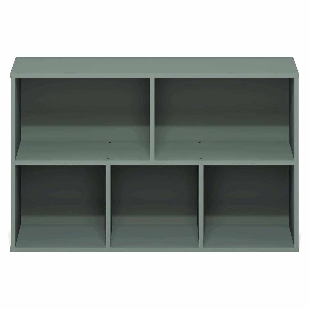 LUDER Book Shelf, 5-Cube Bookshelf, Reversible Bookcase, Sage Green. Picture 3