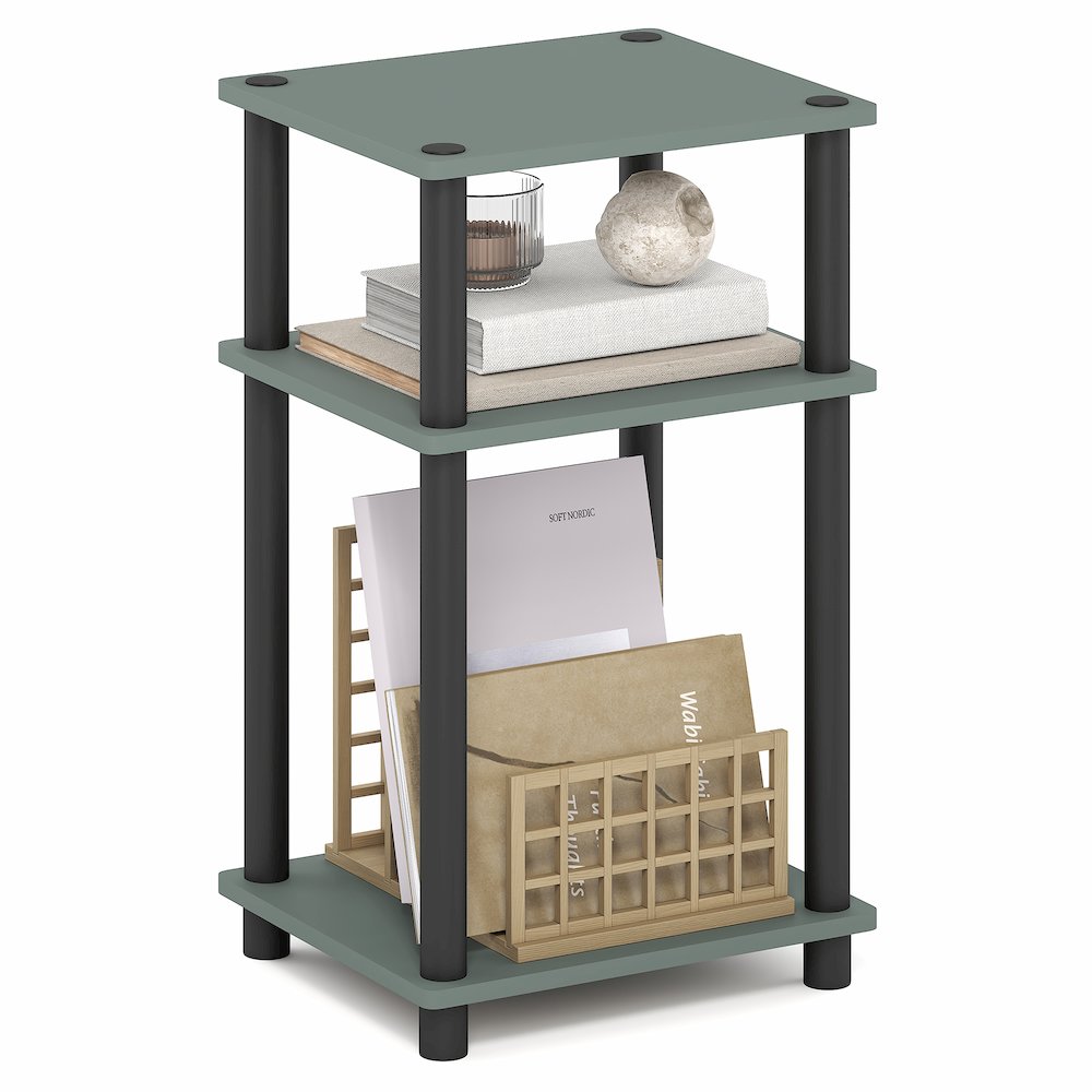 3-Tier End Table, Open Shelves, Sage Green. Picture 4