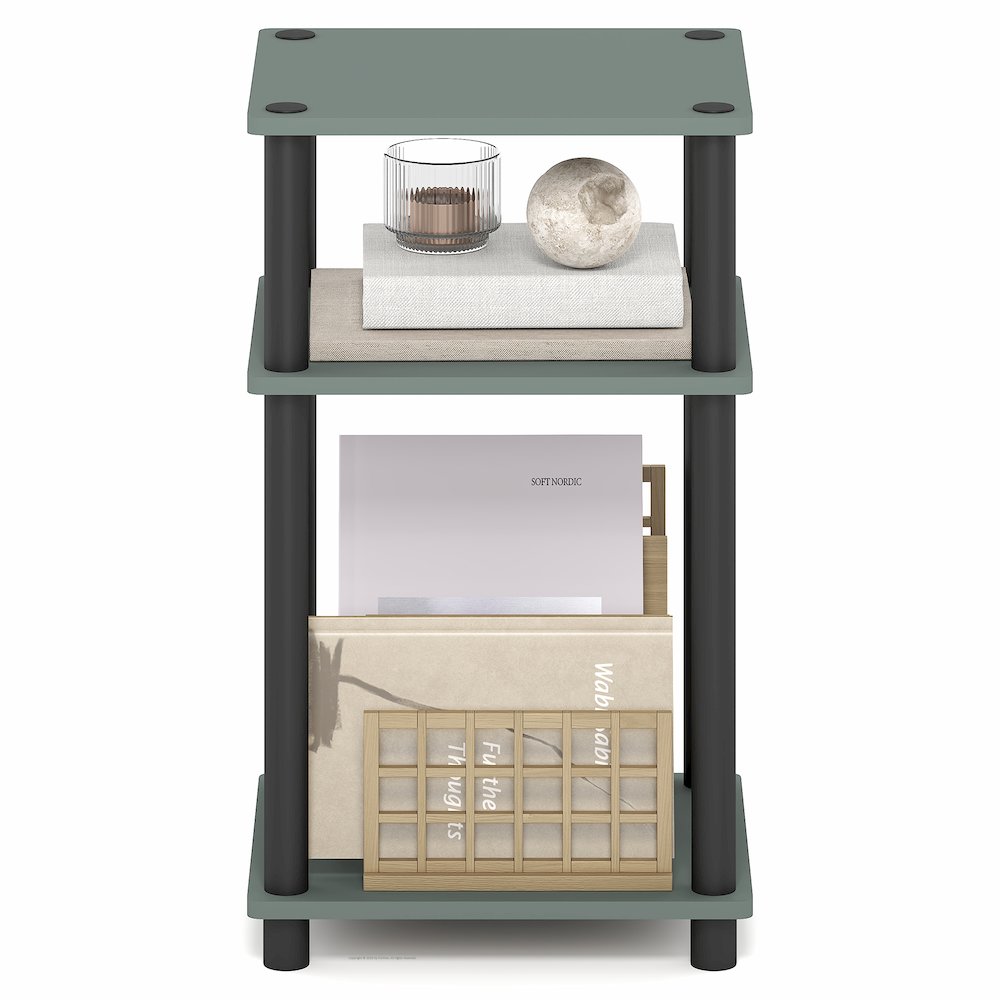 3-Tier End Table, Open Shelves, Sage Green. Picture 7