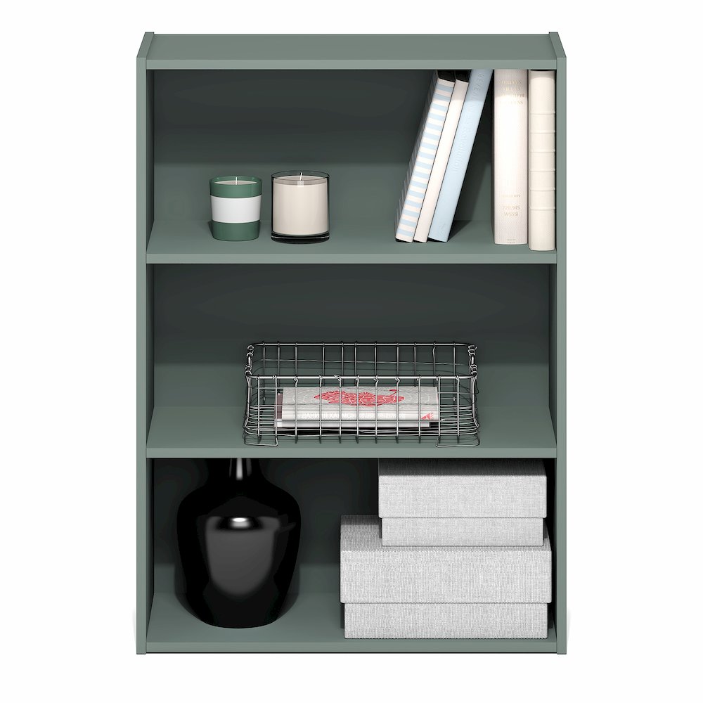 PASIR Book Shelf, 3-Tier Bookshelf, Bookcase, Sage Green. Picture 6