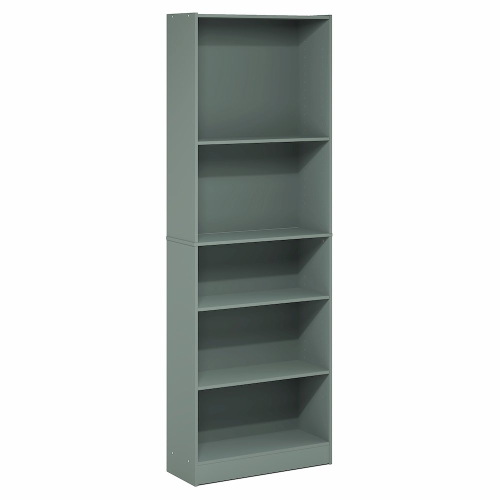 5-Tier Bookshelf, Bookcase, with Adjustable Shelves, Sage Green. Picture 1