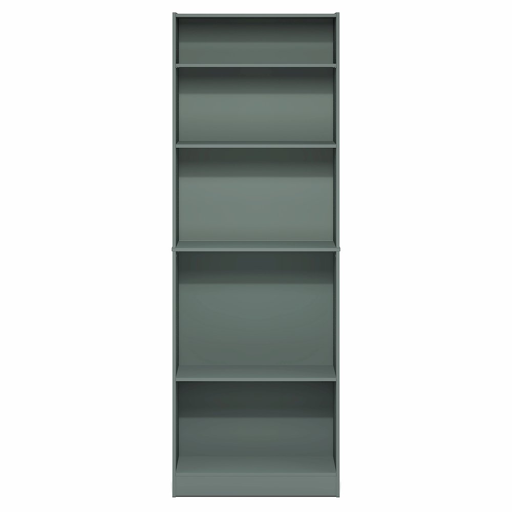 5-Tier Bookshelf, Bookcase, with Adjustable Shelves, Sage Green. Picture 2