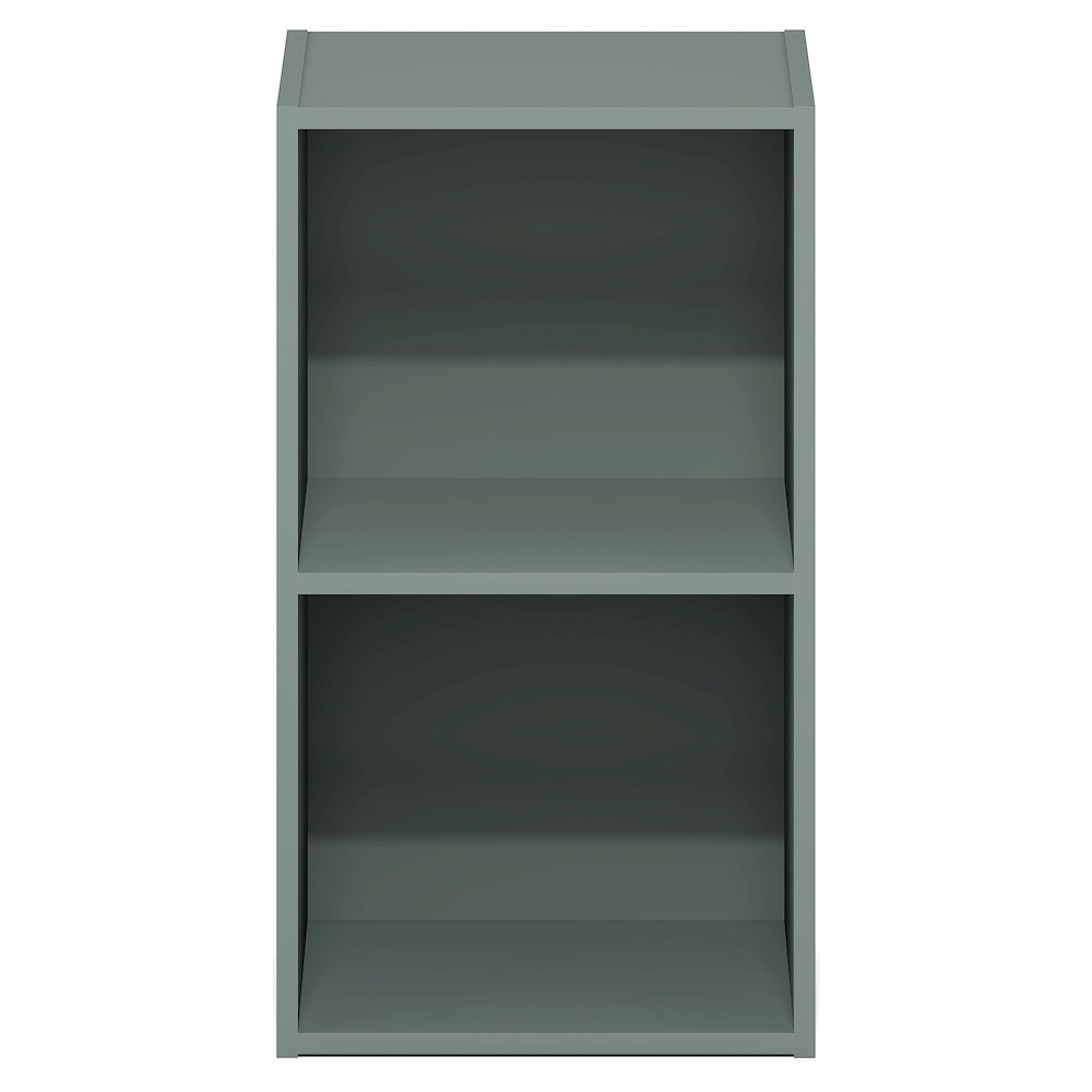 PASIR Book Shelf, 2-Tier Modern Bookshelf, Open Shelves Bookcase, Sage Green. Picture 2