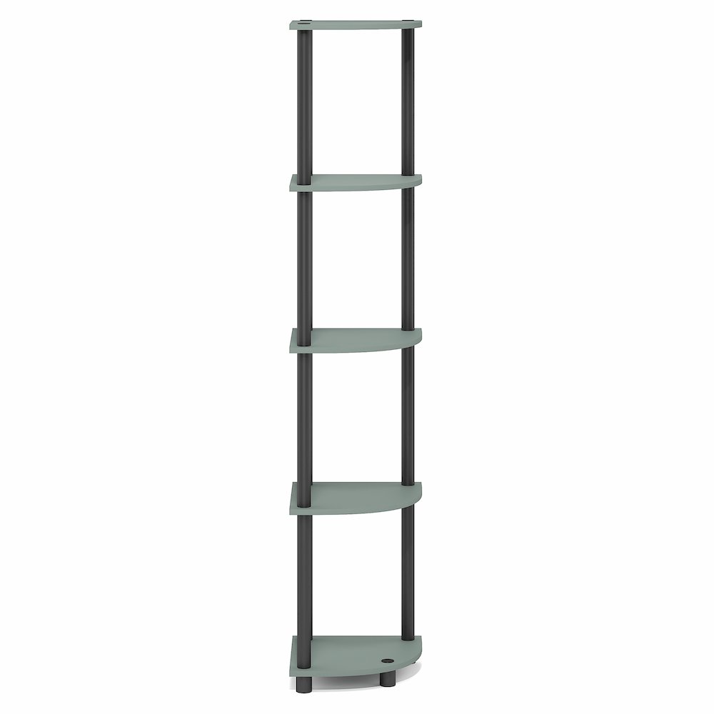 Corner Shelf, 5-Tier Corner Bookshelf, Open Storage Shelves, Sage Green. Picture 2