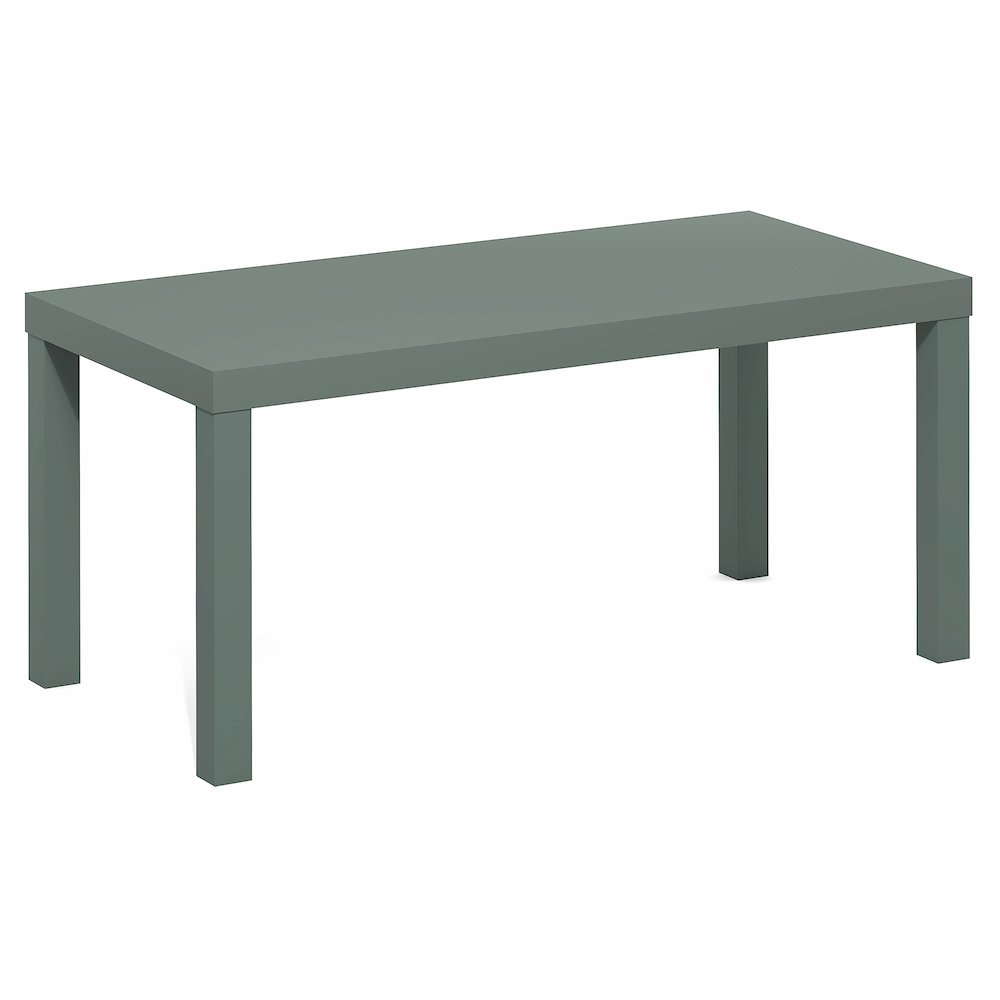 Modern Rectangle Coffee Table with 1.8 Inch Thick Tabletop, Sage Green. Picture 1