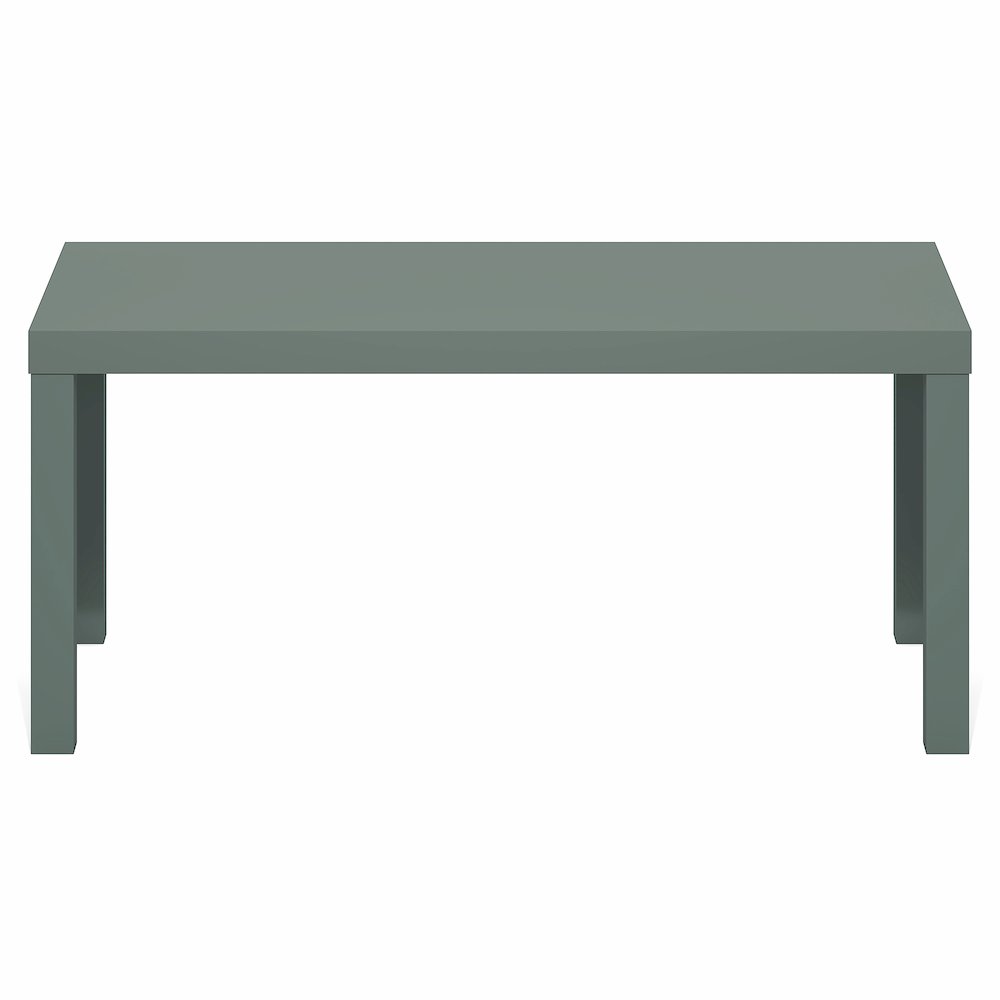 Modern Rectangle Coffee Table with 1.8 Inch Thick Tabletop, Sage Green. Picture 7