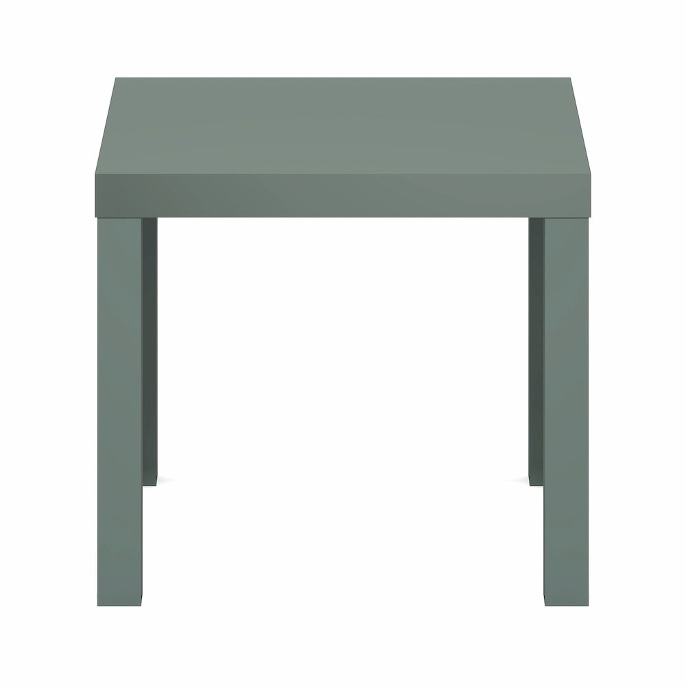 Side Table, Square End Table with 1.8" Thick Tabletop, Sage Green. Picture 7