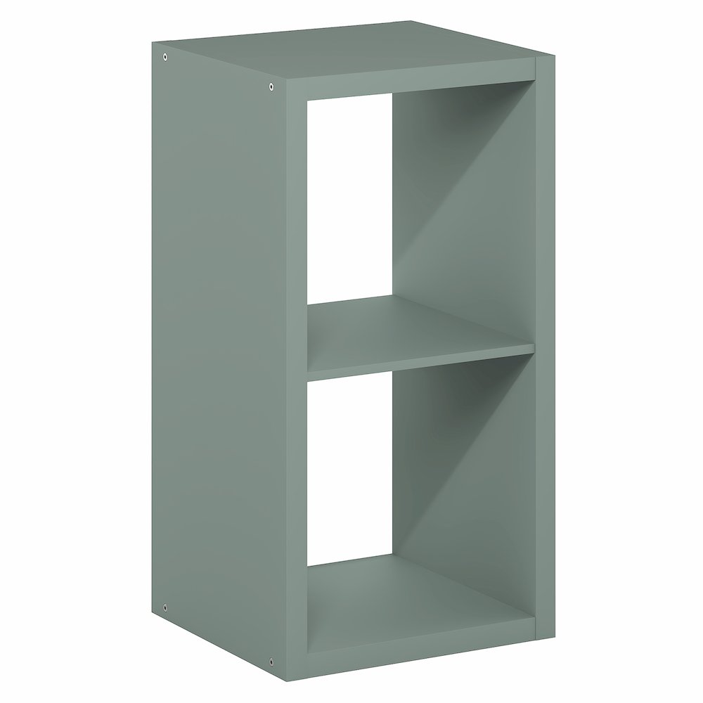 2-Cube Thick Frame Bookshelf, Horizontally & Vertically Reversible, Sage Green. Picture 1