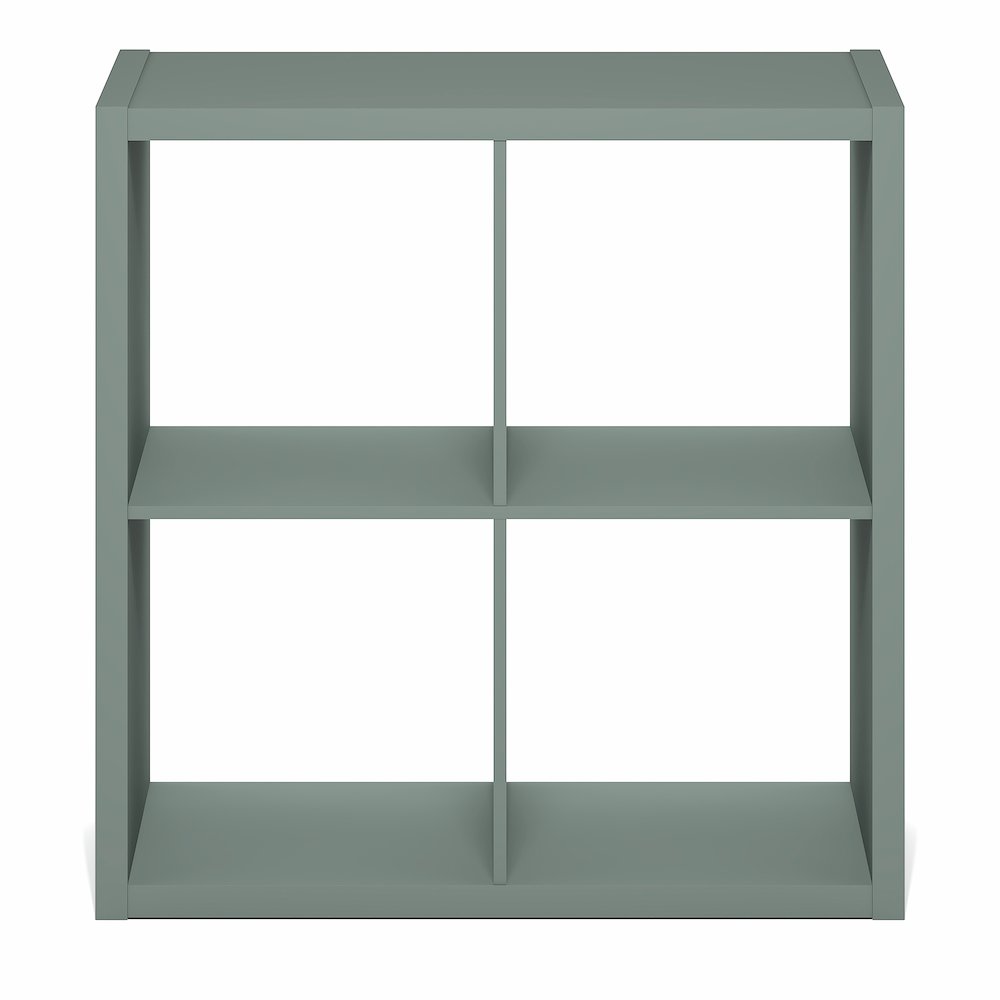 4-Cube Thick Frame Bookshelf, Reversible Bookcase with Open Back, Sage Green. Picture 7
